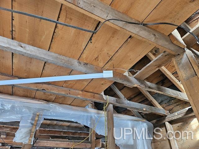 view of unfinished attic