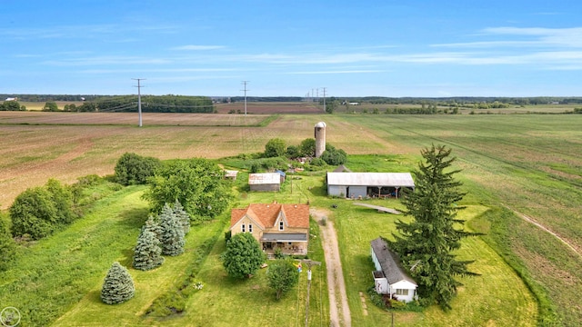 drone / aerial view featuring a rural view
