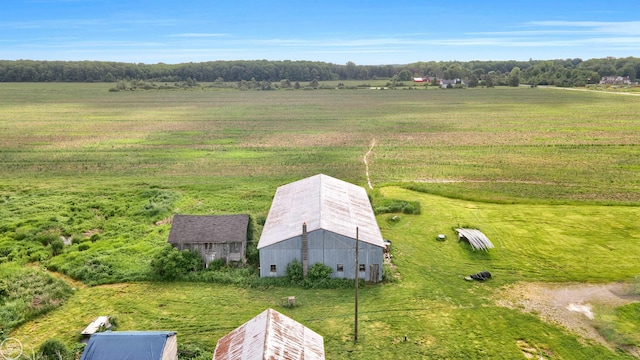 aerial view with a rural view