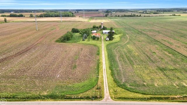 aerial view featuring a rural view