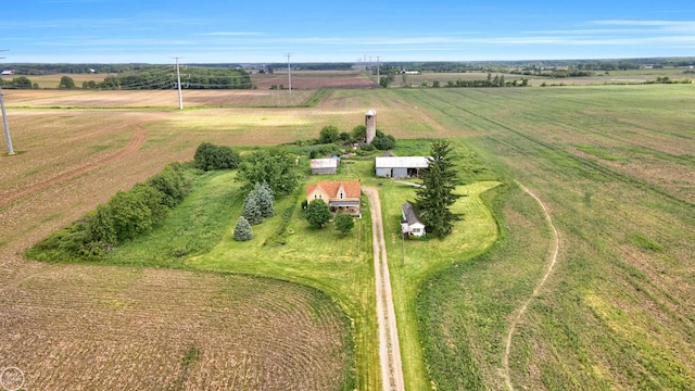 bird's eye view featuring a rural view