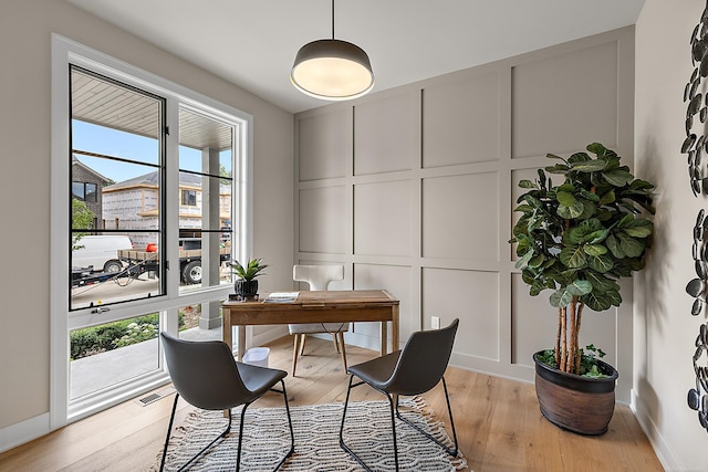 office featuring light hardwood / wood-style flooring