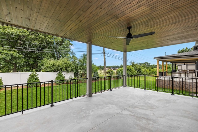 view of patio with ceiling fan