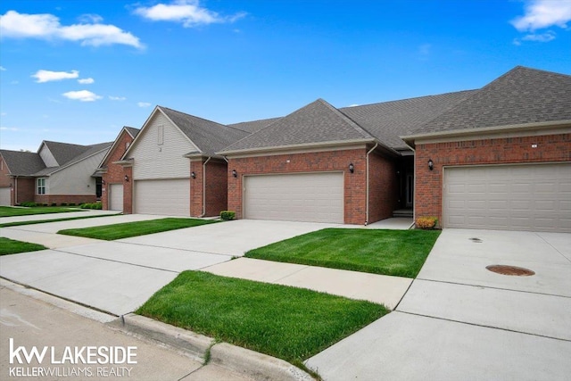 single story home with a garage