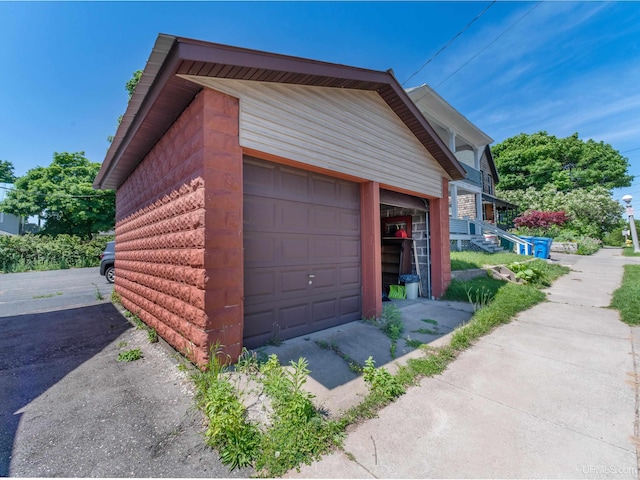 view of garage