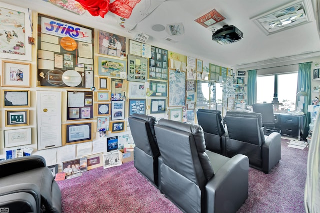 view of carpeted home theater