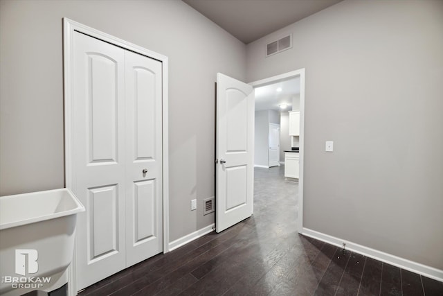 interior space featuring dark hardwood / wood-style flooring