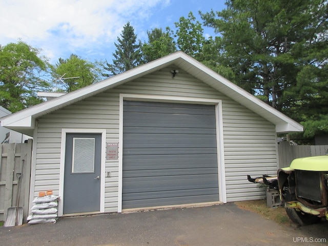 view of garage