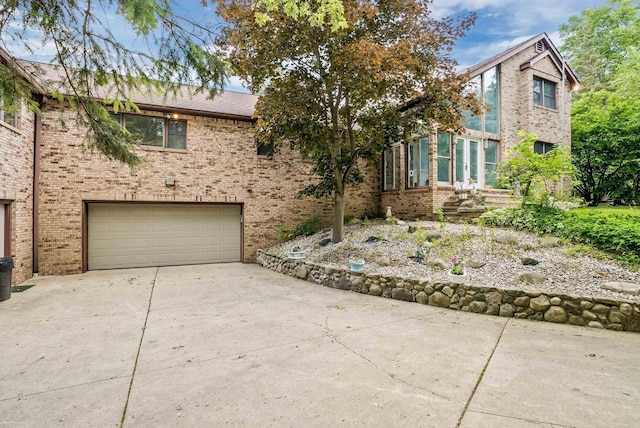 view of front of house with a garage