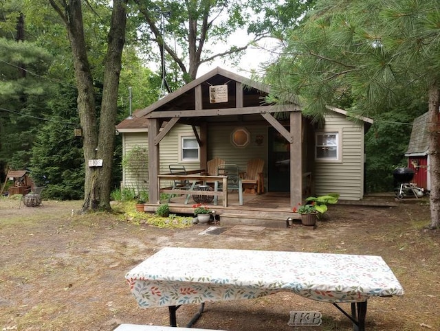 exterior space with a wooden deck