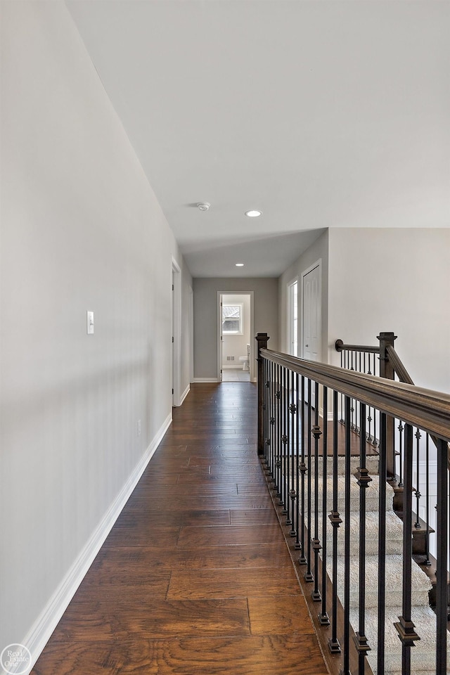 hallway featuring dark hardwood / wood-style floors