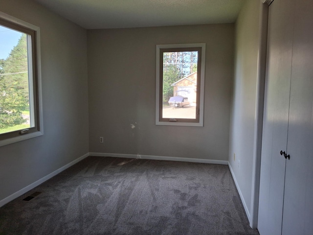 unfurnished room featuring carpet