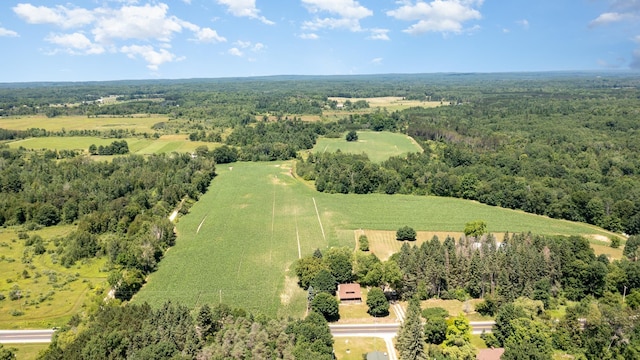 bird's eye view with a rural view