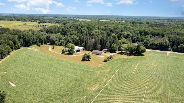 aerial view featuring a rural view