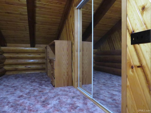 view of unfinished attic