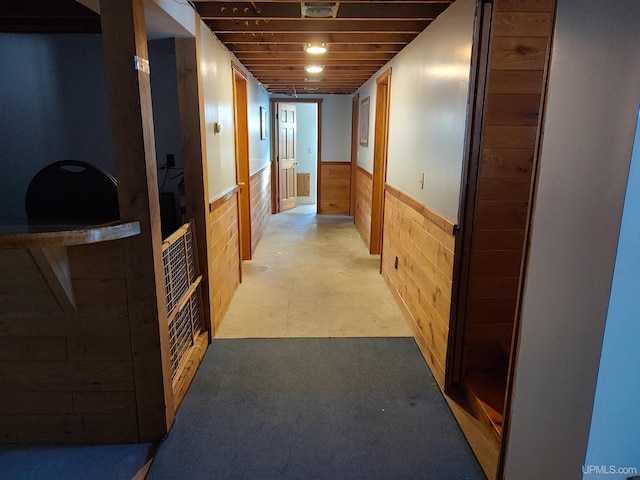 hallway with light tile patterned flooring