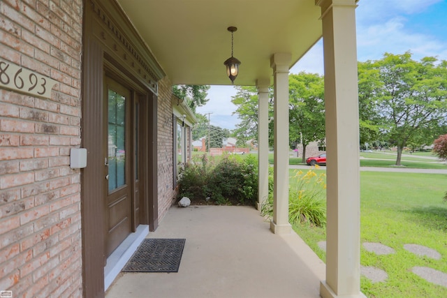 view of patio featuring covered porch