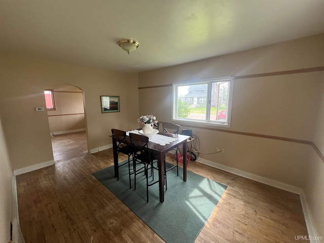 dining room featuring dark wood-type flooring