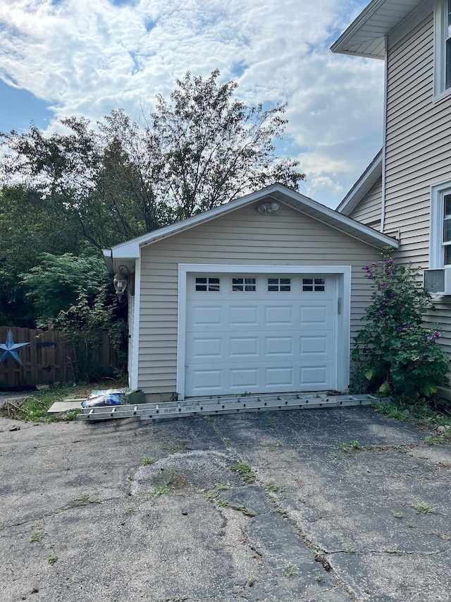 view of garage