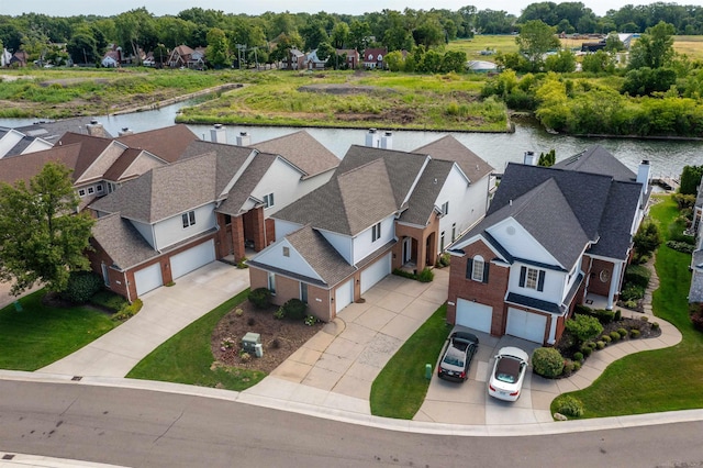 aerial view with a residential view