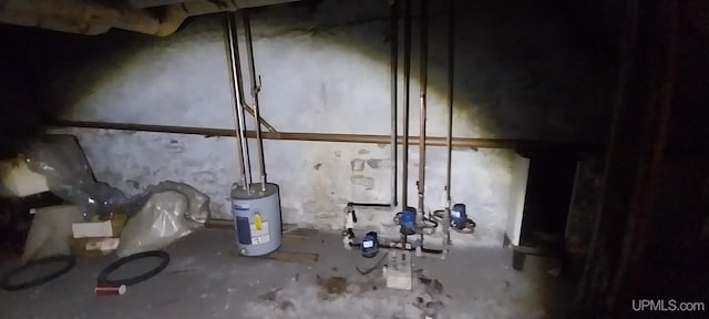 interior space featuring electric water heater