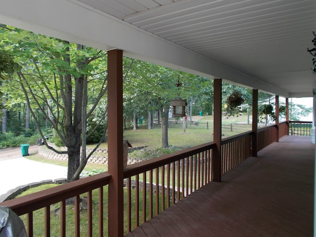 deck with a porch