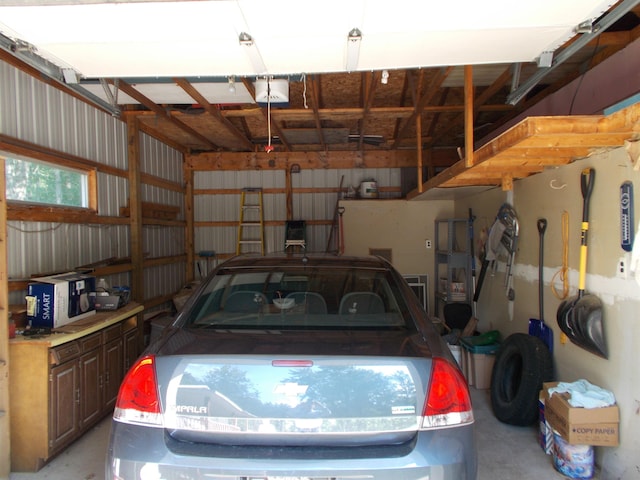 garage featuring a garage door opener