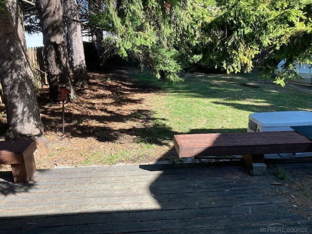 view of yard featuring a deck