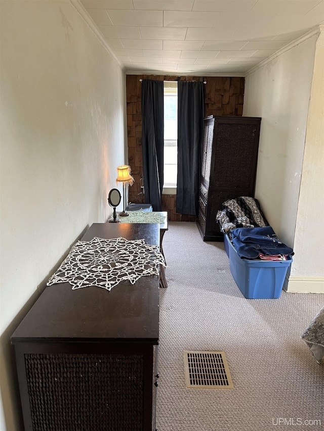 501 E N St, Ishpeming, MI 49849 - carpeted bedroom featuring crown molding