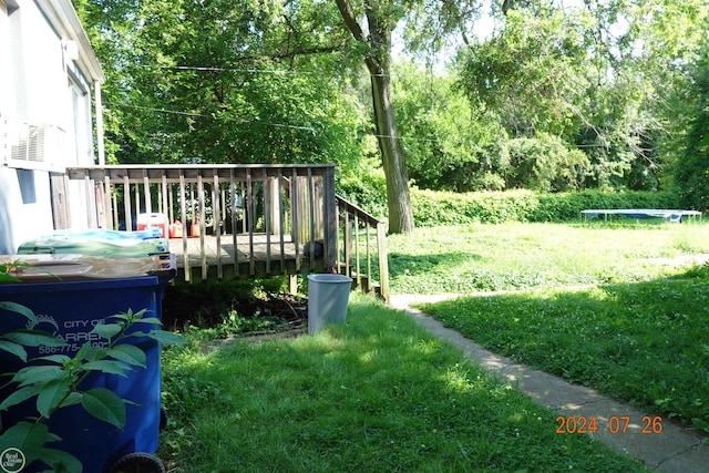 view of yard featuring a deck