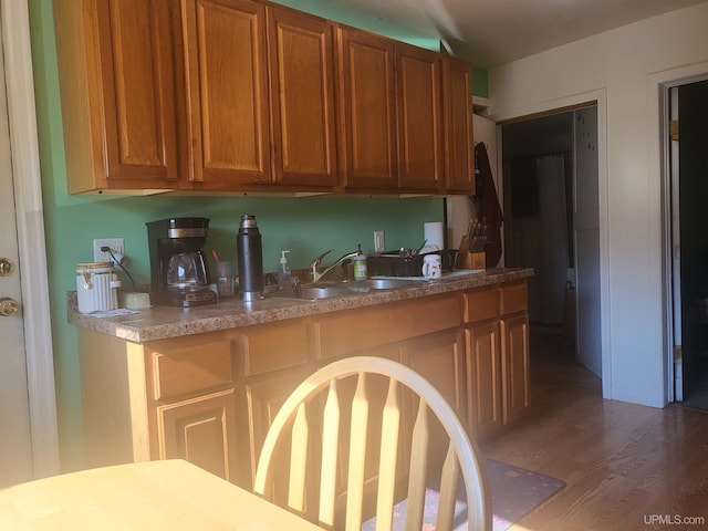 kitchen featuring sink and hardwood / wood-style floors