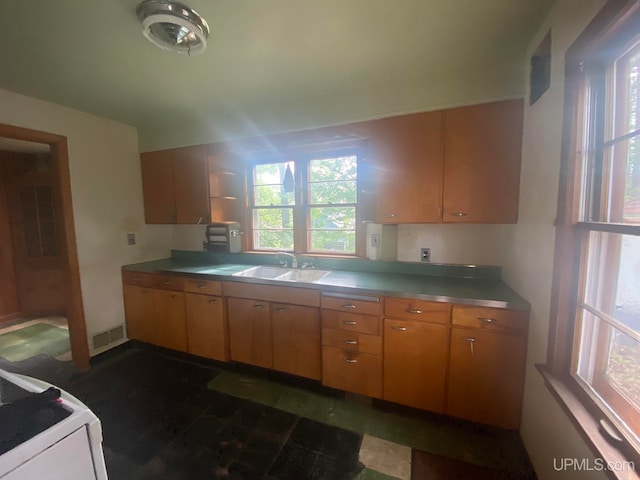 kitchen featuring stove and sink