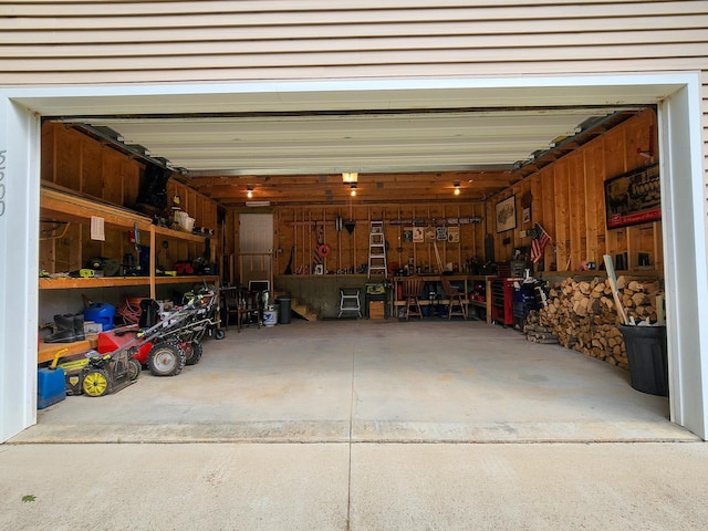 view of garage