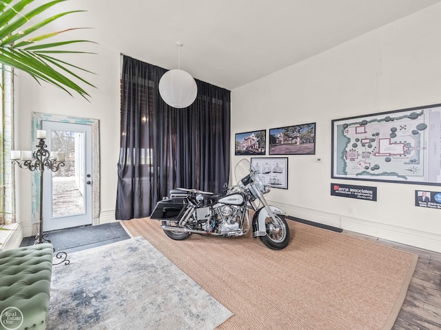 miscellaneous room featuring wood-type flooring