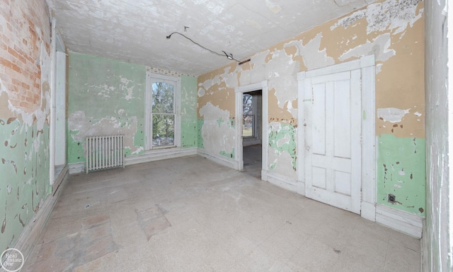 empty room with radiator heating unit