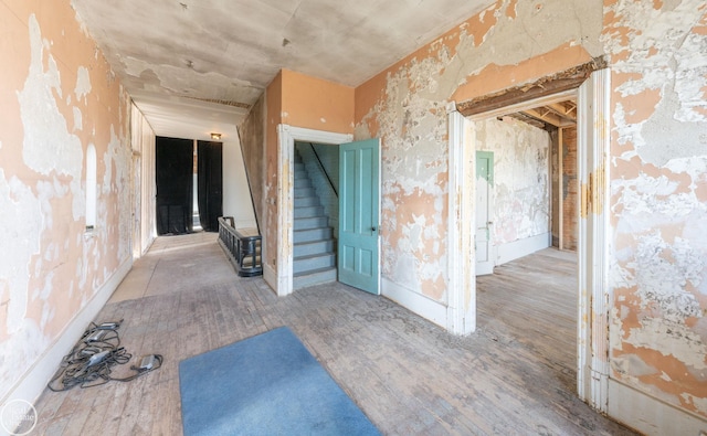 hall featuring hardwood / wood-style flooring