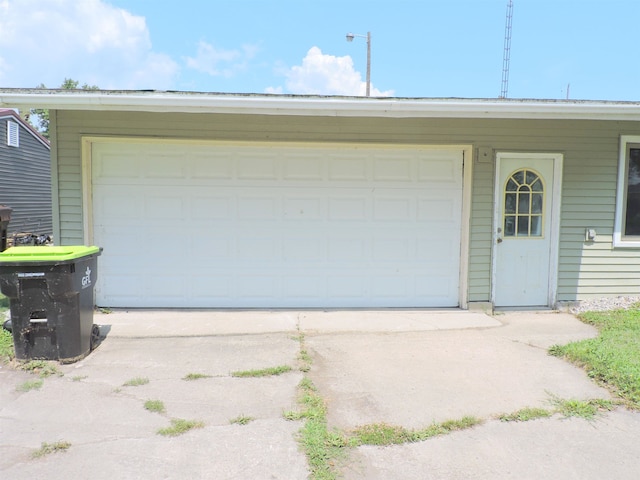 view of garage