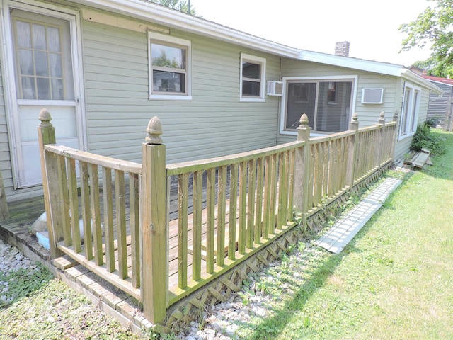 deck with a yard