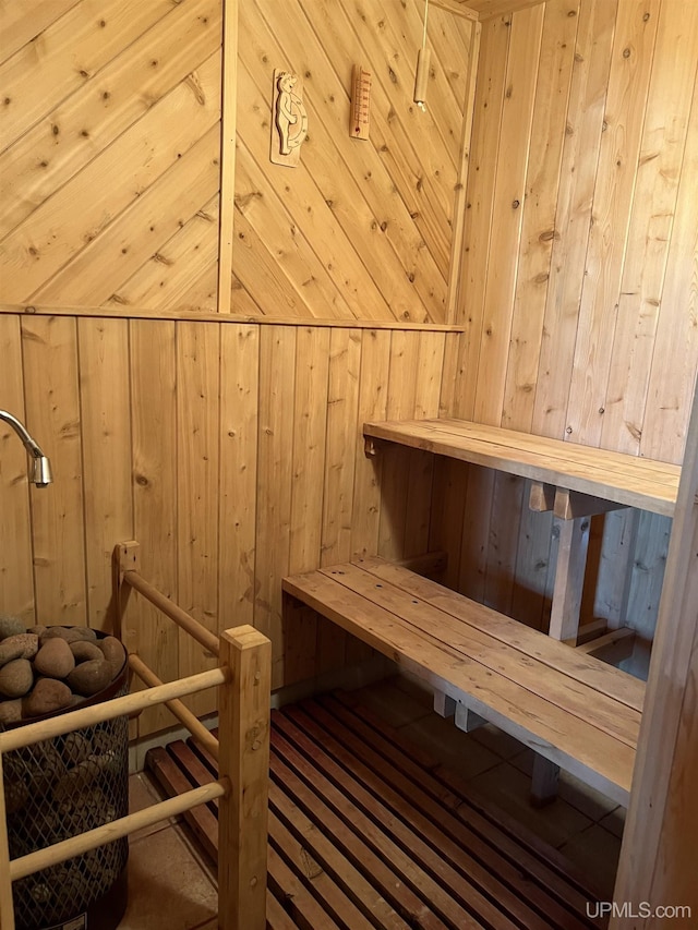 view of sauna / steam room with wood finished floors