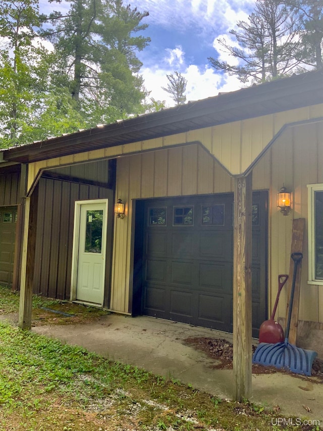 view of garage