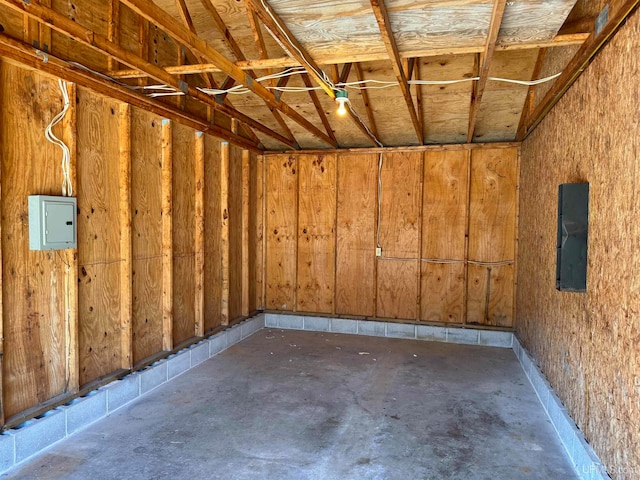 storage room with electric panel