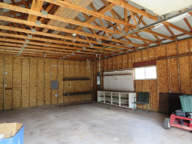 garage with electric panel