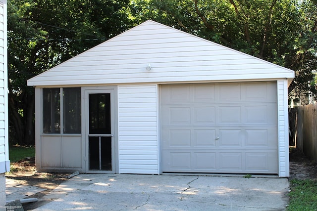 view of garage