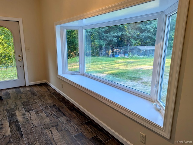 details with hardwood / wood-style flooring