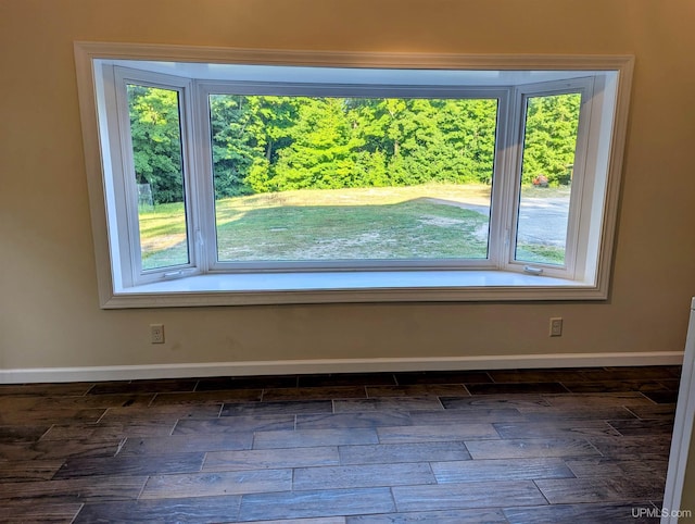 interior space with hardwood / wood-style floors