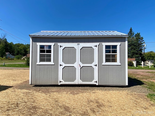 view of shed