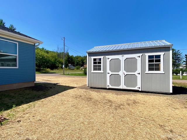 view of shed