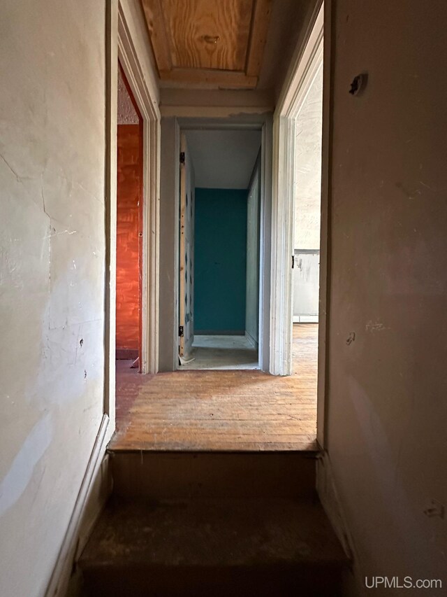 corridor featuring hardwood / wood-style floors