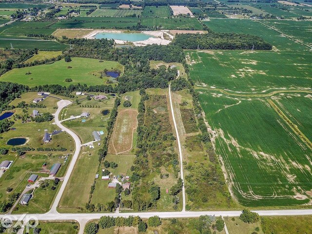 aerial view featuring a rural view