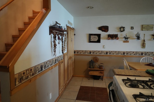 interior space featuring light tile patterned floors